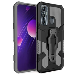 Durable Shockproof Armor Case with Belt Clip & Concealed Bracket for Inifix Hot 12 (GRAY)