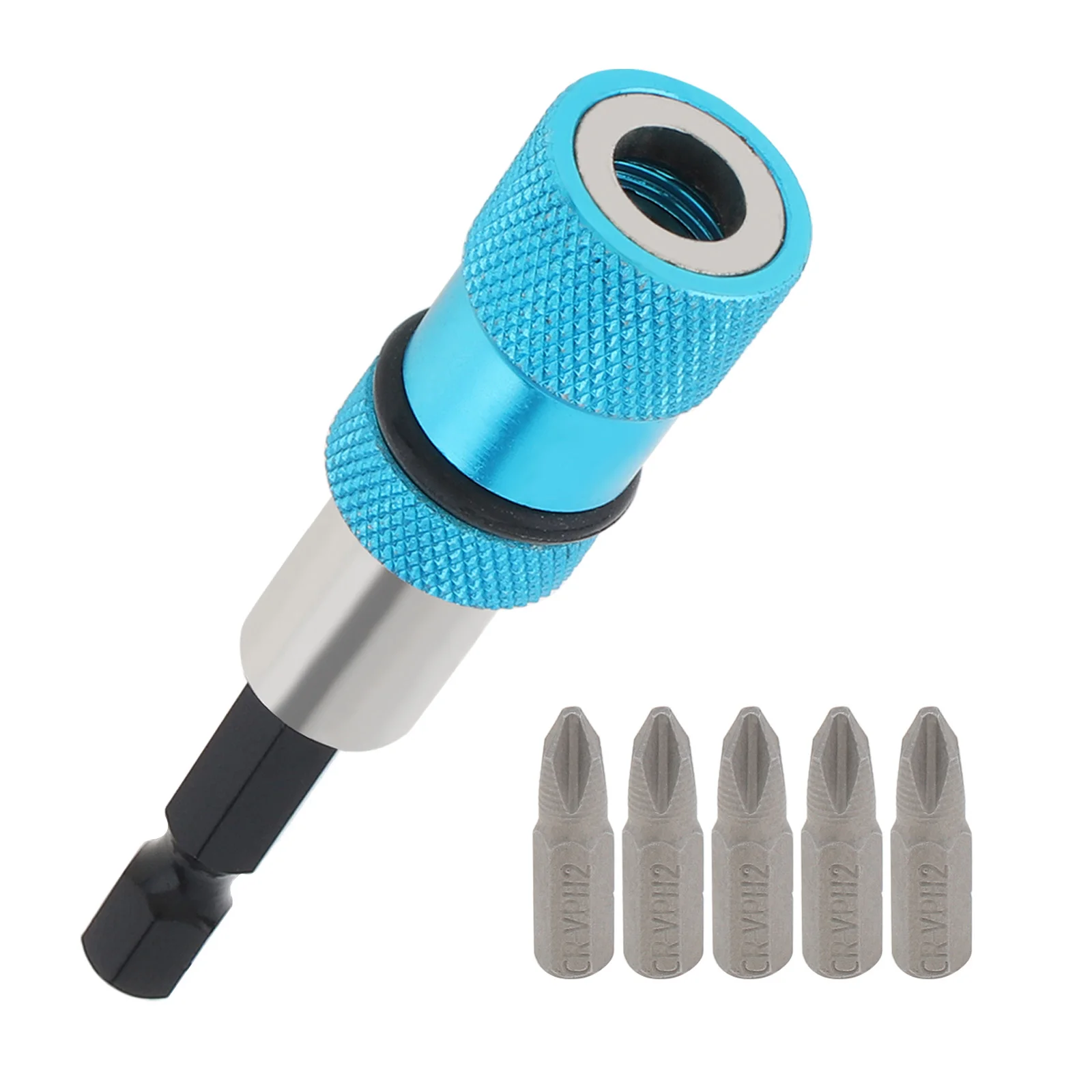 

6pcs Adjustable Screw Depth Screwdriver Bit Holder 1/4Inch Hex Shank Magnetic Screwdriver Drywall Drill Bit Holder with PH2 Bits