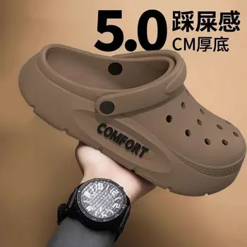 2026 New Couple Outdoor Casual Beach Sandals EVA Material Fashionable Large Size Slippers women's Two-Use Hole Hole Sandals 1