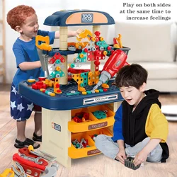 Kids Simulation Repair Tool Bench Set DIY Electric Drill Screwdriver Disassembly Accessories Game Educational Toy Gifts for Boys