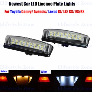 2 x LED Number License Plate Lamps OBC Error Free 18 LED For Toyota Camry Echo Prius Lexus IS LS GS ES RX Mitsubishi Golt Plus