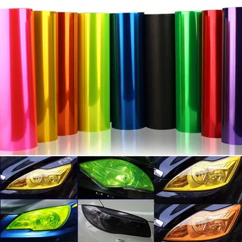 Pellicola tinta per auto Lente Involucro in vinile Adesivi per auto Fumo Nero scuro Blu Rosso Trasparente per auto Auto Faro Fanale posteriore Fendinebbia