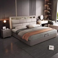 Cadres de lit modernes pour chambre à coucher, lit double minimaliste avec rangement, lit de luxe pour chambre à coucher, accessoires pour la maison 3