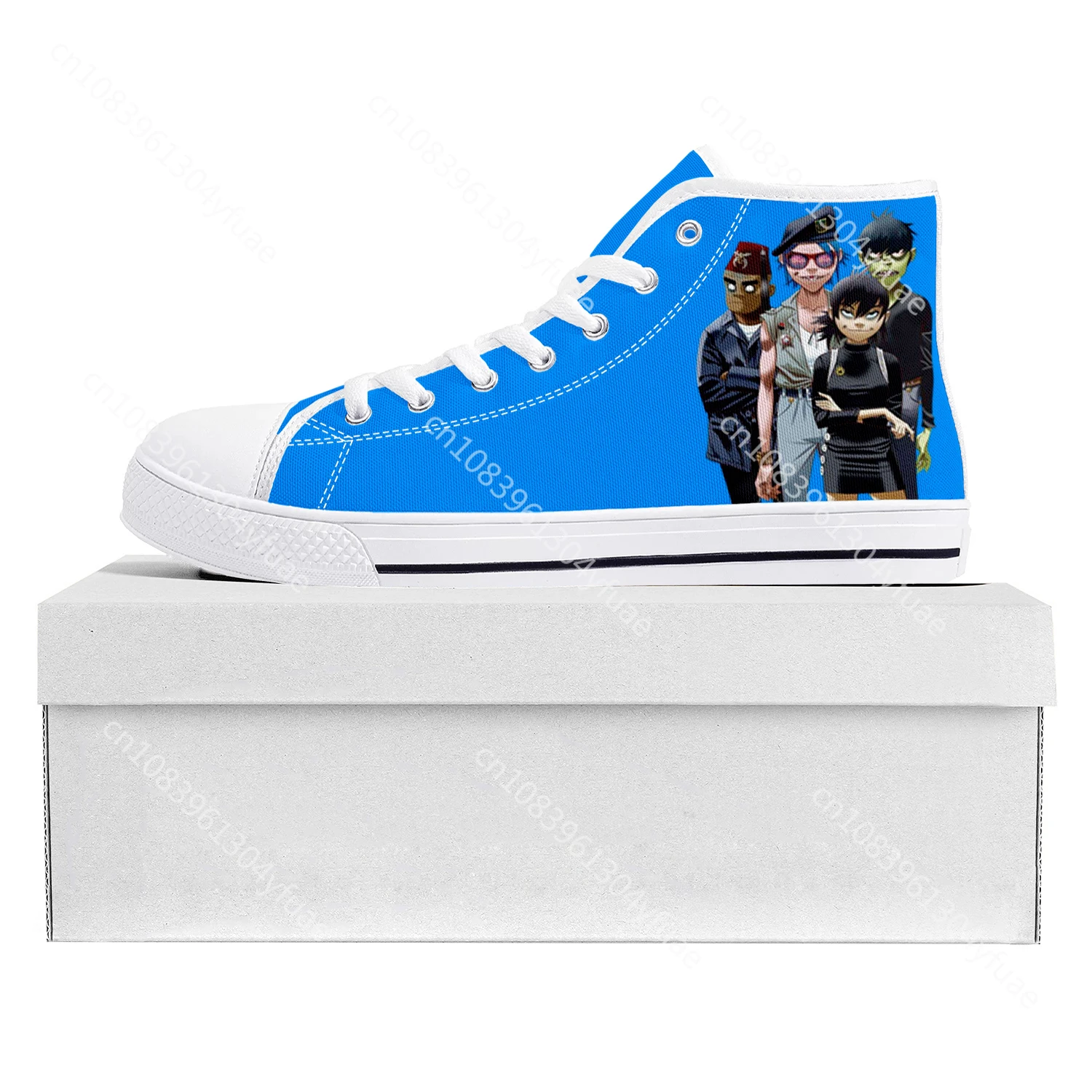 Gorillaz Virtual Rock Band Fashion High Top High Quality Sneakers Mens Womens Teenager Canvas Sneaker Couple Shoes Custom Shoe
