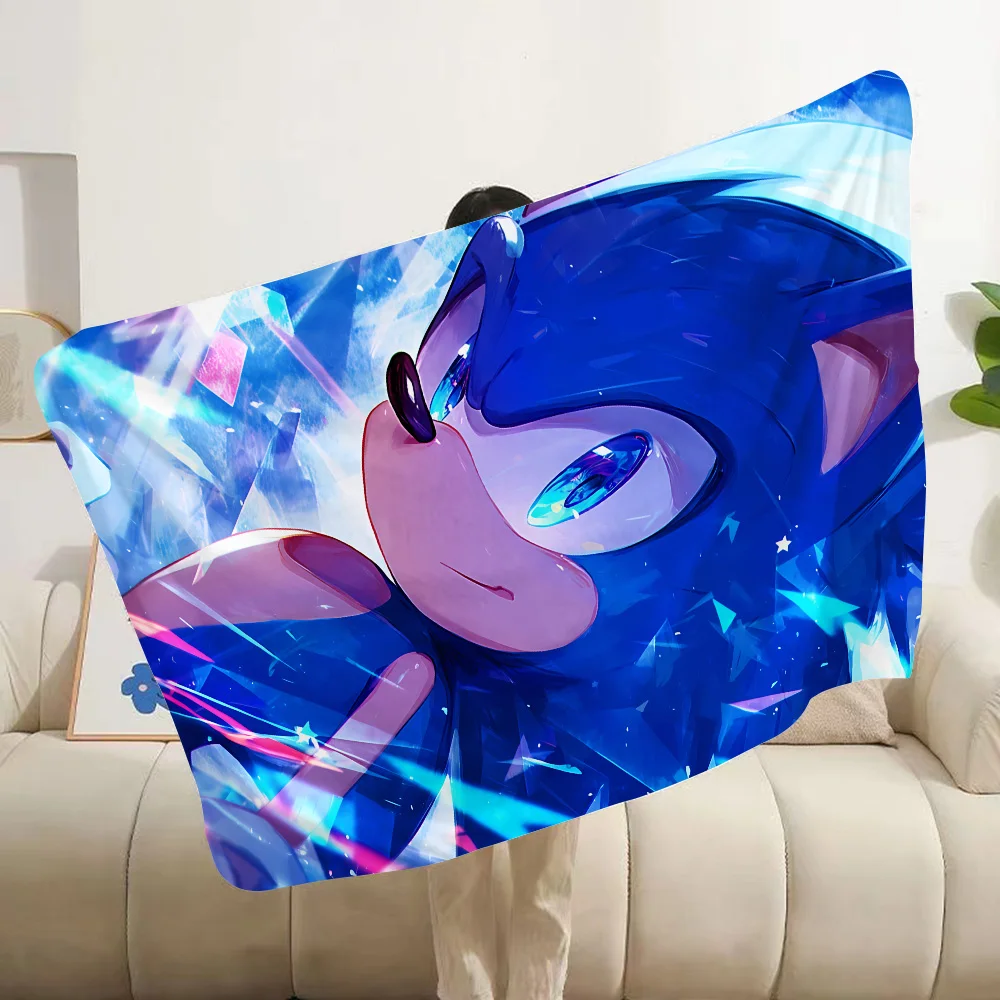 Printed Blanket Picnic Blanket Cartoon Anime S-Sonics the Hedgehogs Warm Blanket Soft and Comfortable Home Travel Birthday Gift 3