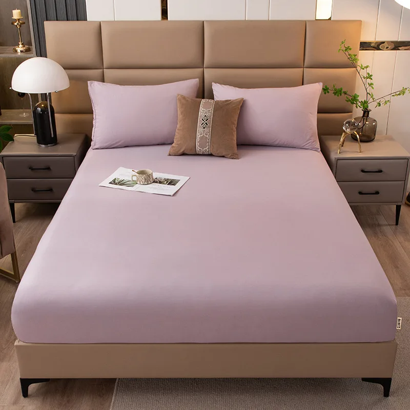 

Solid color washed raw cotton bed sheet, single piece full protection bed cover, bed sheet, bed cover, and mattress 442