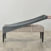 1pc Solid silver fox fur elastic dustproof bench cover with rope decoration and beautification 3