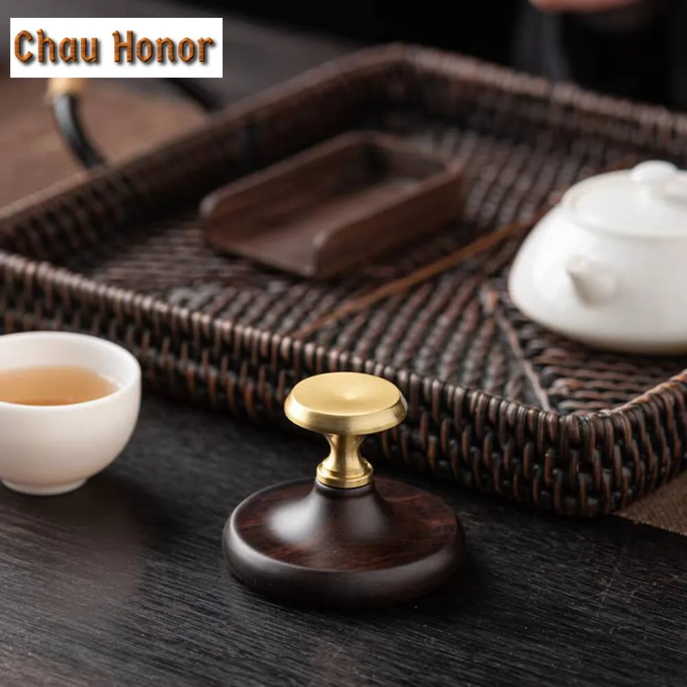 Black Sandalwood Teapot Cover Holder Creative Opper Cover Frame Household Zisha Pot Lid Shelf Kung Fu Tea Drinkware Ornaments