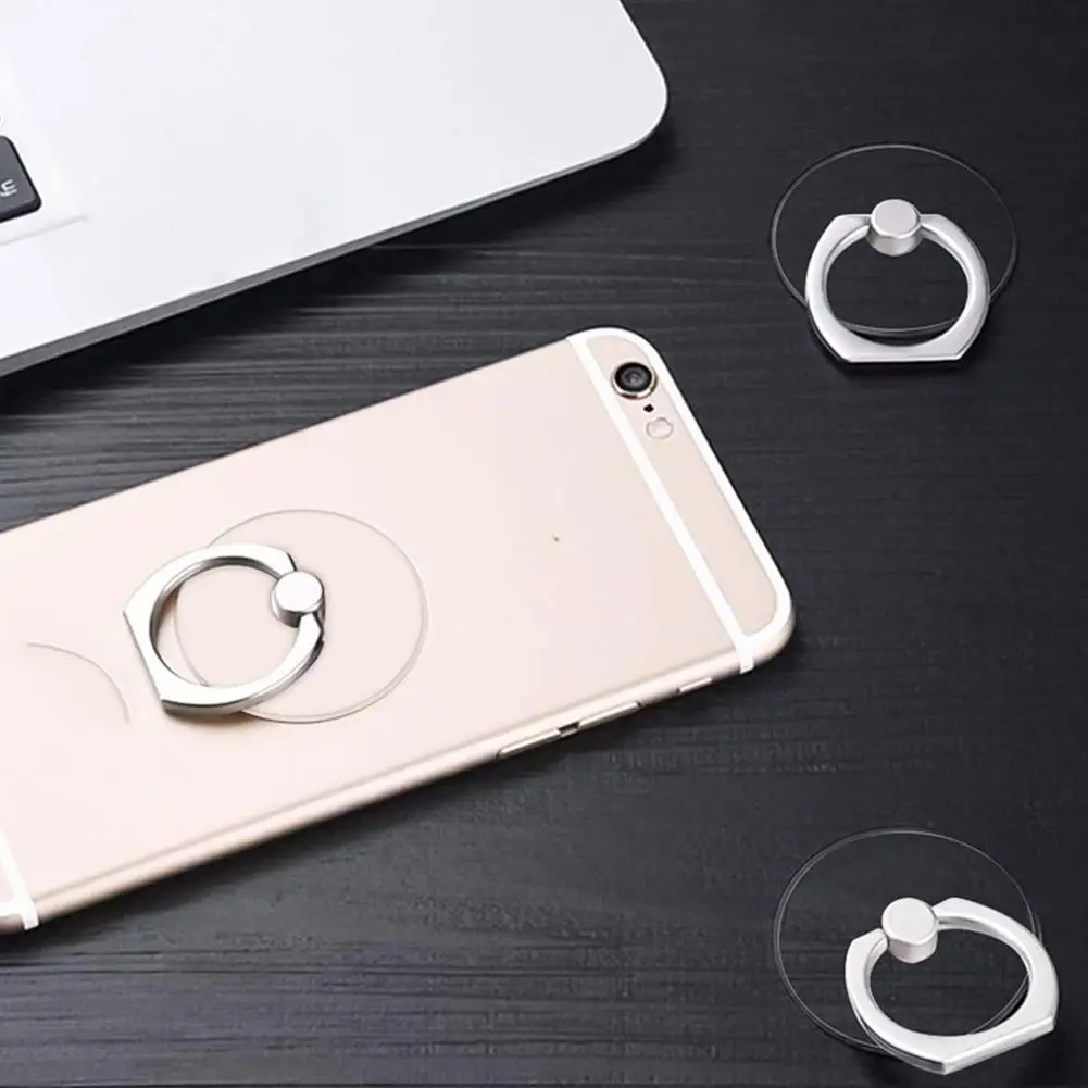 Transparent 360° Rotating Cell Phone Ring Holder and Stand
