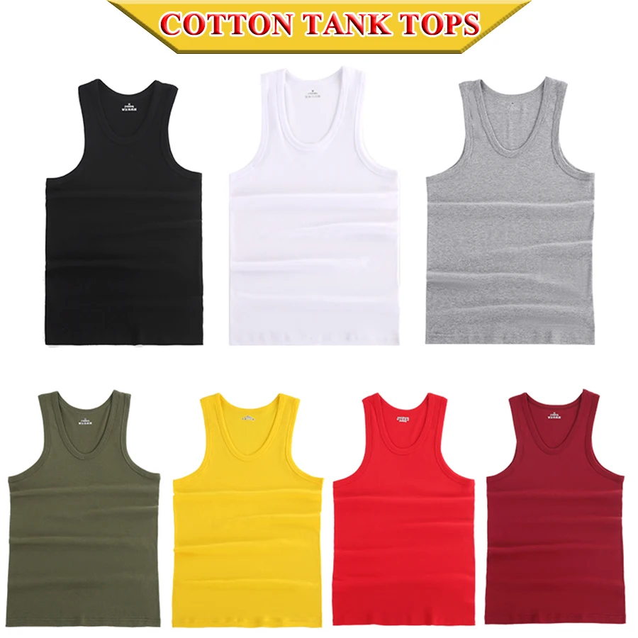 3 Canotte Uomo 100% Cotone – Maglie Senza Maniche Per Palestra, Bodybuilding, Estate – Gilet Base Tinta Unita Casual