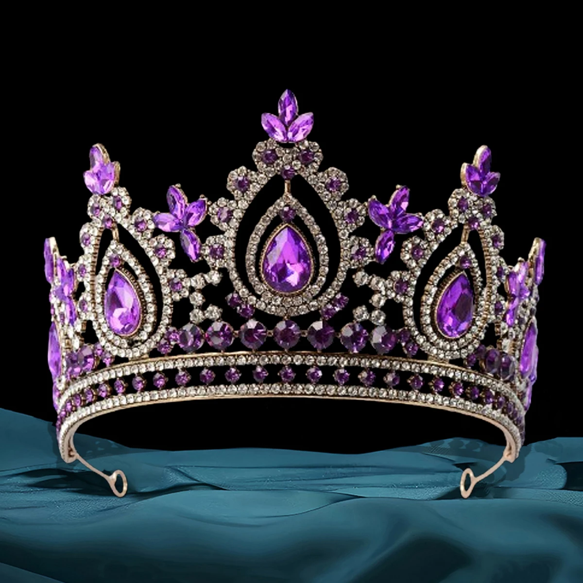 Bridal Tiaras Crown Baroque Crystal Pageant Prom Diadem Bride Headband Wedding Hair Accessories