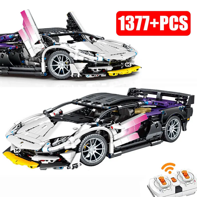 기술 1:14 슈퍼 스피드 스포츠카 빌딩 블록, 앱 원격 제어 MOC 레이싱 카 조립 벽돌 장난감, 소년 생일 선물 