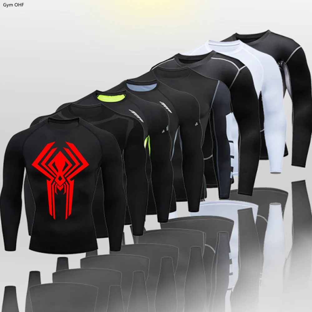 

Running Men T-Shirt Mma Gym Fitness Sport T Shirt Quick Dry Long Sleeves Bodybuilding Man Tee Tops Sportswear Rashguard Male