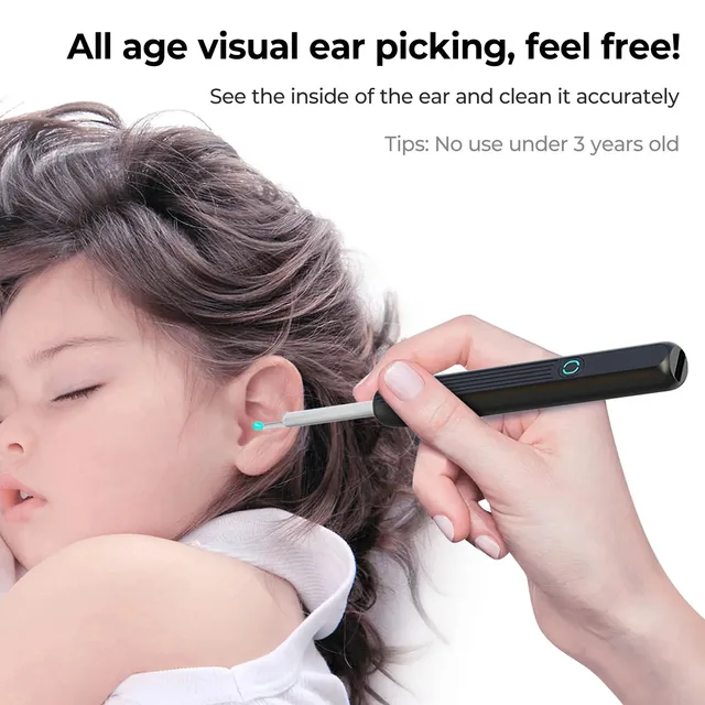 Wireless Smart Visual Ear Cleaner 1080P Ear Stick Otoscope NE3 Ear Wax Removal Tool Earpick Camera Ear Endoscope for iOS Android 3