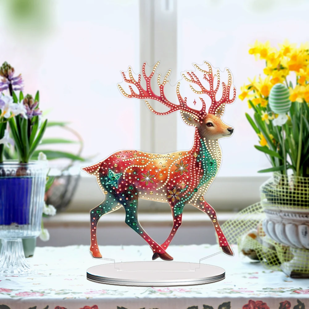5D DIY Diamond Art Tabletop Decorations Acrylic Special Shape Animals Diamond Painting Desktop Decorations for Home Office Decor