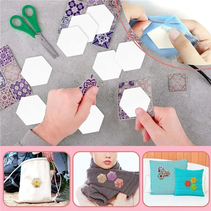 【크리스마스】1000개 종이 조각 1인치, DIY 패치워크 공예 및 바느질 용품용 육각형 퀼팅 템플릿