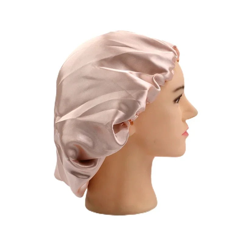 INF Cuffia da notte in seta con pizzo per donna, cuffia per