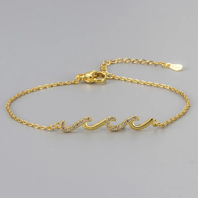 Light Luxury Wave Geometry Bracelet for Women Rhinestone Crystal Bracelets Women Wedding Wristband Party Jewelry Gifts