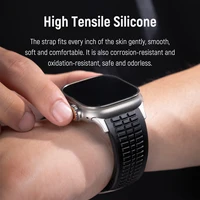 Bracelet de sport en Silicone pour Apple Watch Ultra 2, 49mm 46mm 45mm 44mm, Bracelet en métal de luxe pour iWatch série 10 9 8 7 6 5 4 Se 2