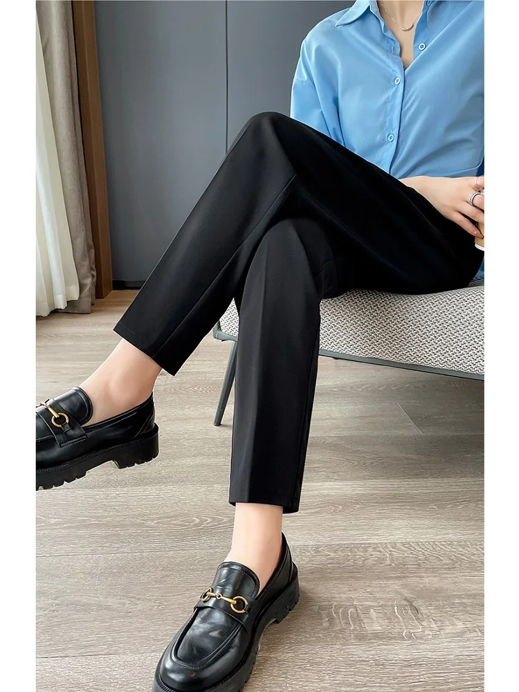 Pencil Pants Women Spring Summer Women Casual Formal Pants High Waist Korean Fashion Office Lady Elegant Black Harem Suits Pants koamissa women harem jeans spring autumn vintage lady casual loose denim pants solid high waist korean jeans straight trouses