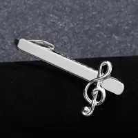 Fashion Men Tie Clip Treble Clef Piano Score Tie Clip Musical Note Tie Clip Cufflinks Business Tie Clip Necktie Clips 4