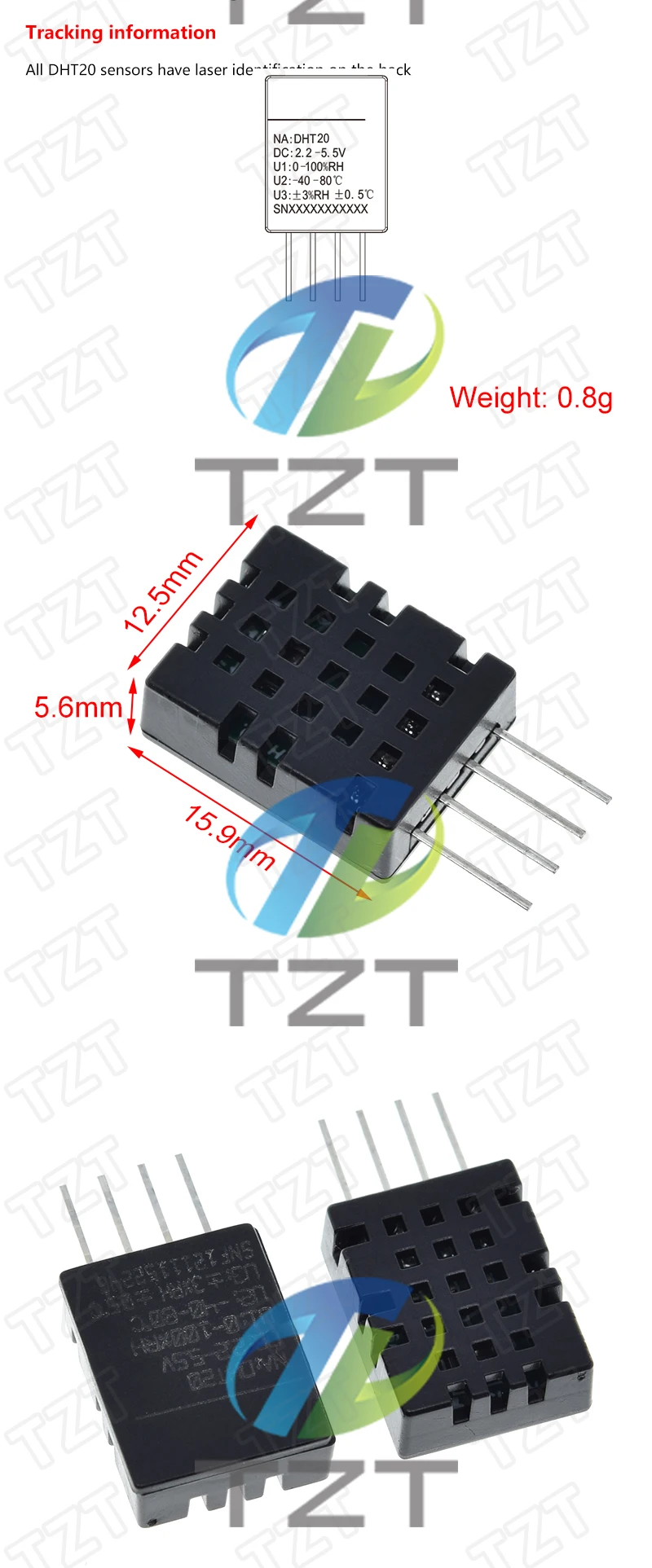 1/3 Stück DHT20 Temperatur- und Feuchtigkeitssensor IIC Digitaler Signalausgang Feuchtigkeitssensormodul ersetzt DHT11 für Arduino – Detail 5