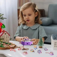 DIY Making Jewel Rings Magical Kit for Girl Supplies Bead Handmade Princess Pendant Keychain Colored Beans Kid Toy Birthday Gift 3