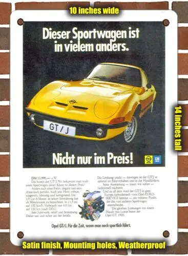 

Металлический знак 1972 Opel GT J - 10x14 дюймов