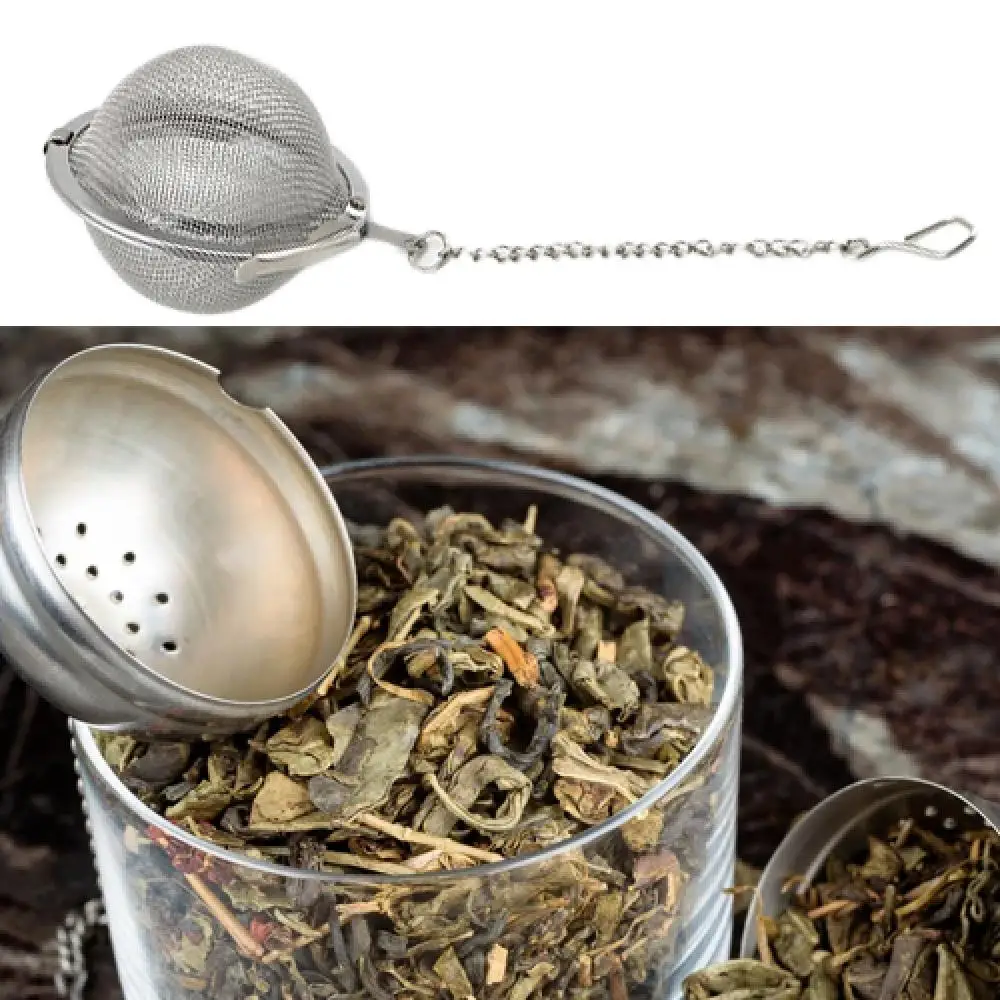Tea Infuser 4.5cm Tea Maker Stainless Steel Infuser Strainer Mesh Tea Spoon Locking Spice Egg Shaped Ball Mesh Strainer