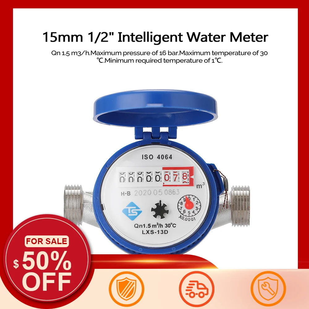 Intelligent Water Meter Household Mechanical Rotor Type Cold Water Meter Pointer Digital Display Combination Meters