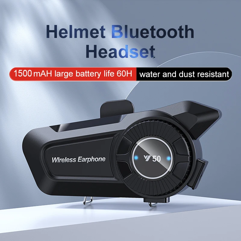 

Motorcycle Helmet Headset BT 5.3 Wireless Headphone Handsfree 1500mah Stereo Earphone Speaker Noise Reduction With Microphone