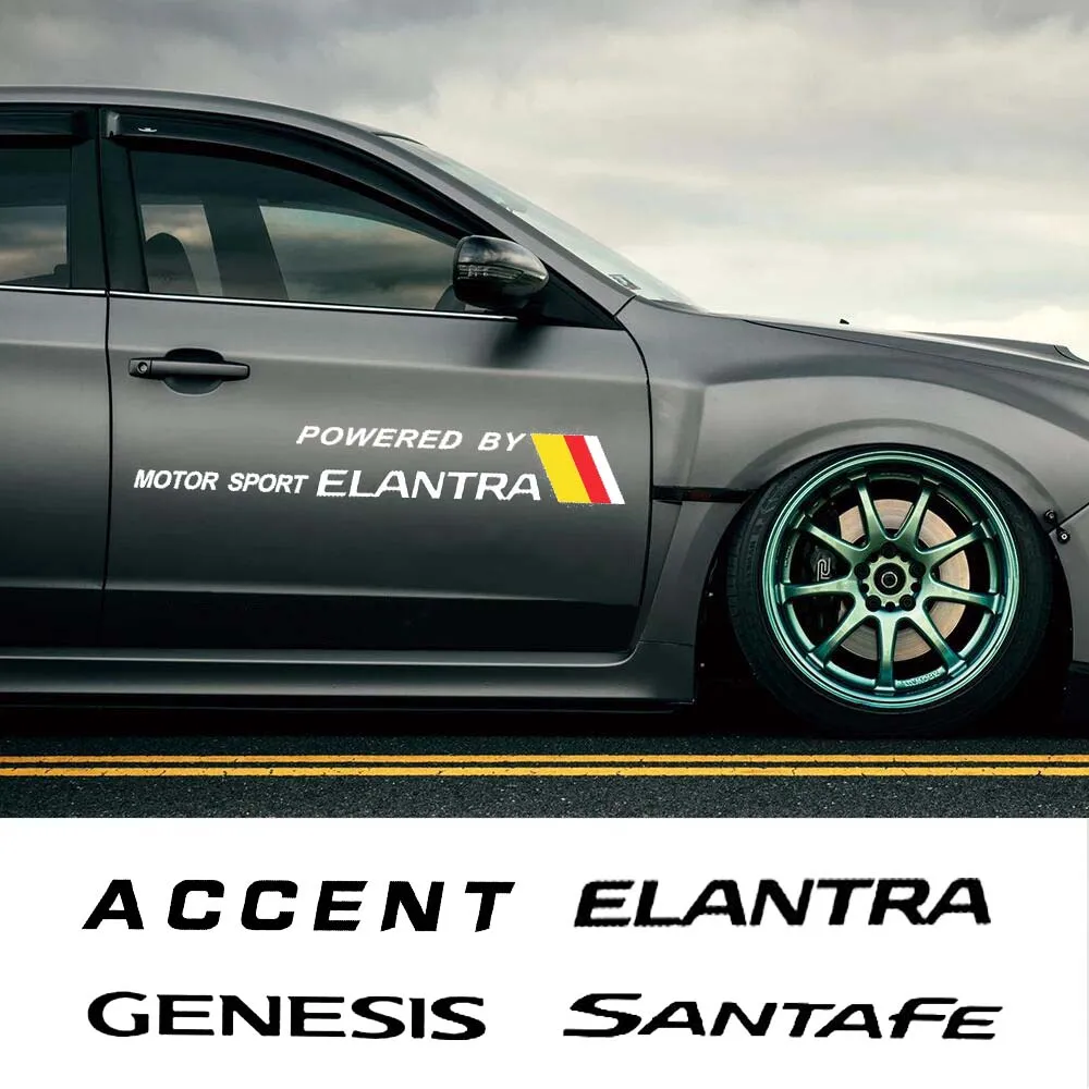 2PCS Car Door Side Stickers For Hyundai Getz GRANDEUR NEXO PALISADE STAREX TIBURON Tucson VENUE