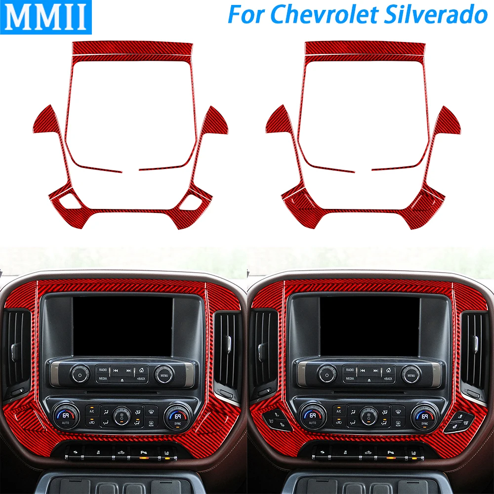 

Для Chevrolet Silverado 1500 GMC Sierra 1500 14-18, центральное управление из углеродного волокна, мультимедийная навигационная панель