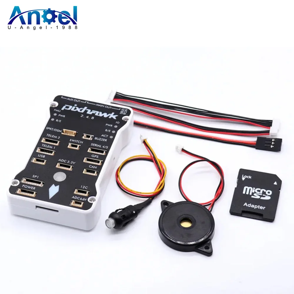 Pixhawk PX4 pilote automatique PIX 2.4.8 32Bit contrôle de vol avec PX4FMU PX4IO interrupteur de sécurité Buzzer 4G SD pour bricolage RC Drone Multirotor