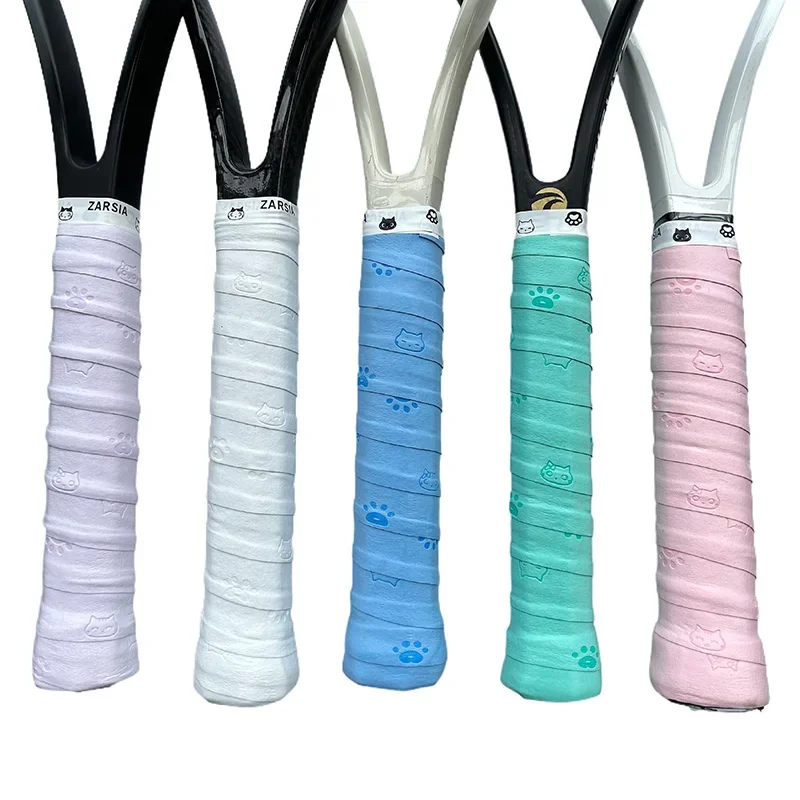 ZARSIA New Sticky Cat Paw Sweat Absorbent Band Overgrip Tennis Badminton Racket Hand Glue Soft Non Slip 10PCS