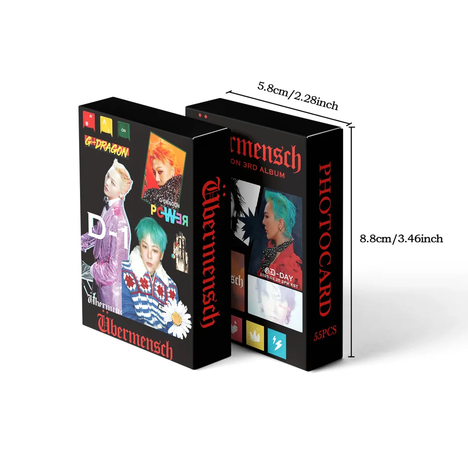 55PCS G-DRAGON GD UBERMENSCH Double-Sided LOMO Card Photocards BOX