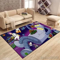 Classic Cartoon F-Futurama Pattern Carpet for Living Room, Bedroom, Bathroom, Foot Mat, Children's Room, Hotel Home Carpet Rug 1