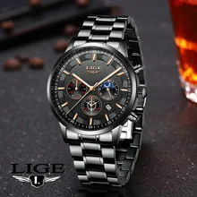 

2022 New LIGE Top Original Men Watches Fashion 30m Waterproof Watch for Men Multifunctional Chronograph Sport Watch Luminous+Box