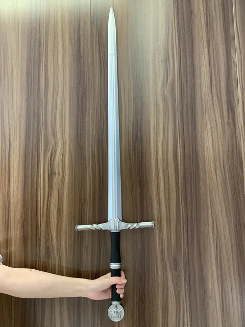 105cm White Wolf Sword 1:1 Cosplay Wild Hunt Sword Prop Role Play Gift Safety PU Double Dragon Wizard Sword Weapon Decorat Model 2