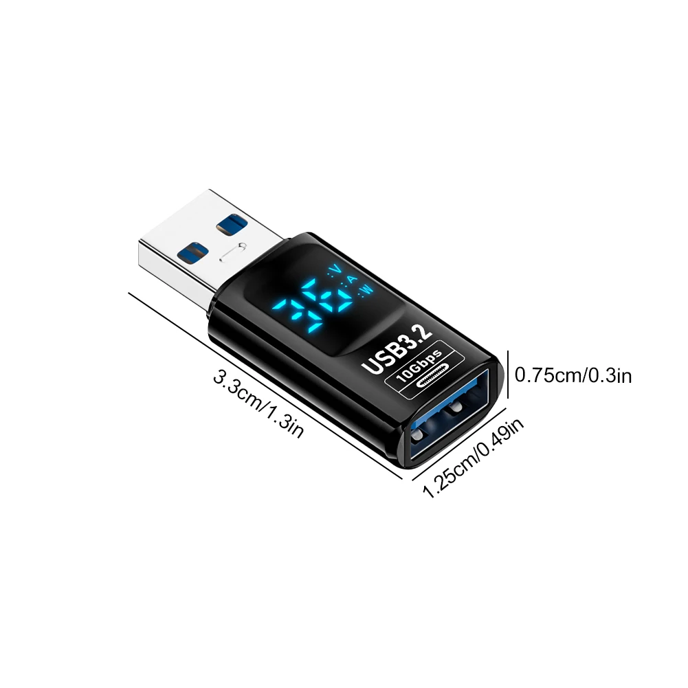 디지털 LED 디스플레이 USB-C 연장기 10Gbps Type-C USB 확장 어댑터 60W 휴대폰 노트북 태블릿용 범용