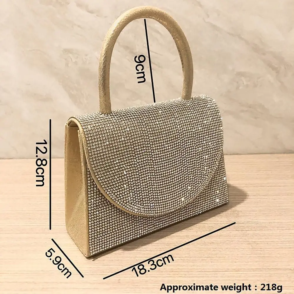 Borsa da sera in argento dorato 2024 paillettes borsa da polso da donna con manico alto borsa da sposa