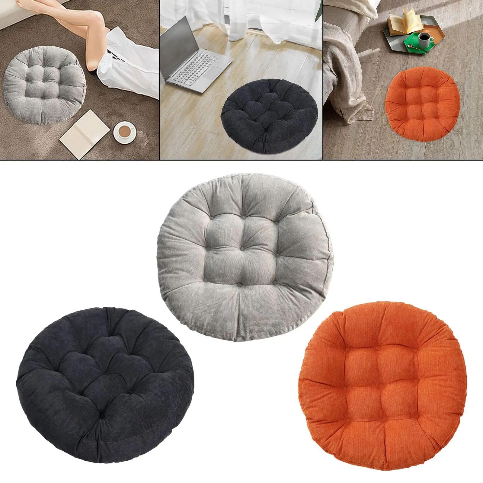 Round Meditation Floor Pillow Cushion 21.6x21.6inch Multipurpose Decorative Window Cushion for Beds, Sofas Lightweight