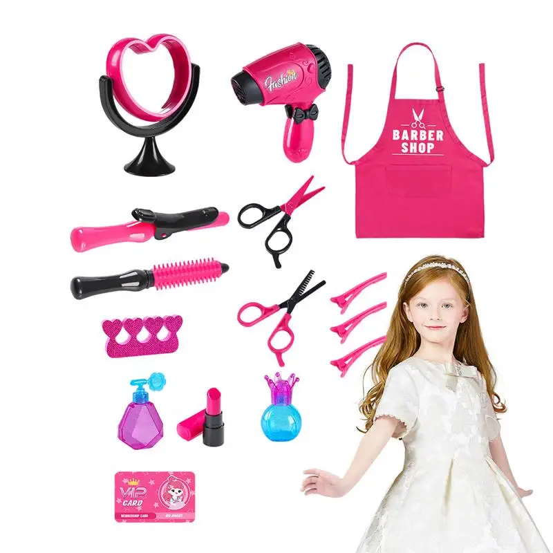 

Kid Hair Styling Make Up Pretend Play Toys Hairdressing Hairdryer Beauty Salon Simulation Toy For Girls Dressing Cosmetic set