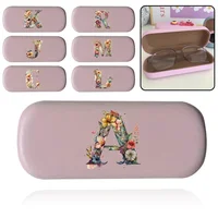 Glasses Protect Case Myopia Glasses Organizer Box Outdoor Women Carry It With You Sunglasses Storage Box Floral Letter Pattern 1