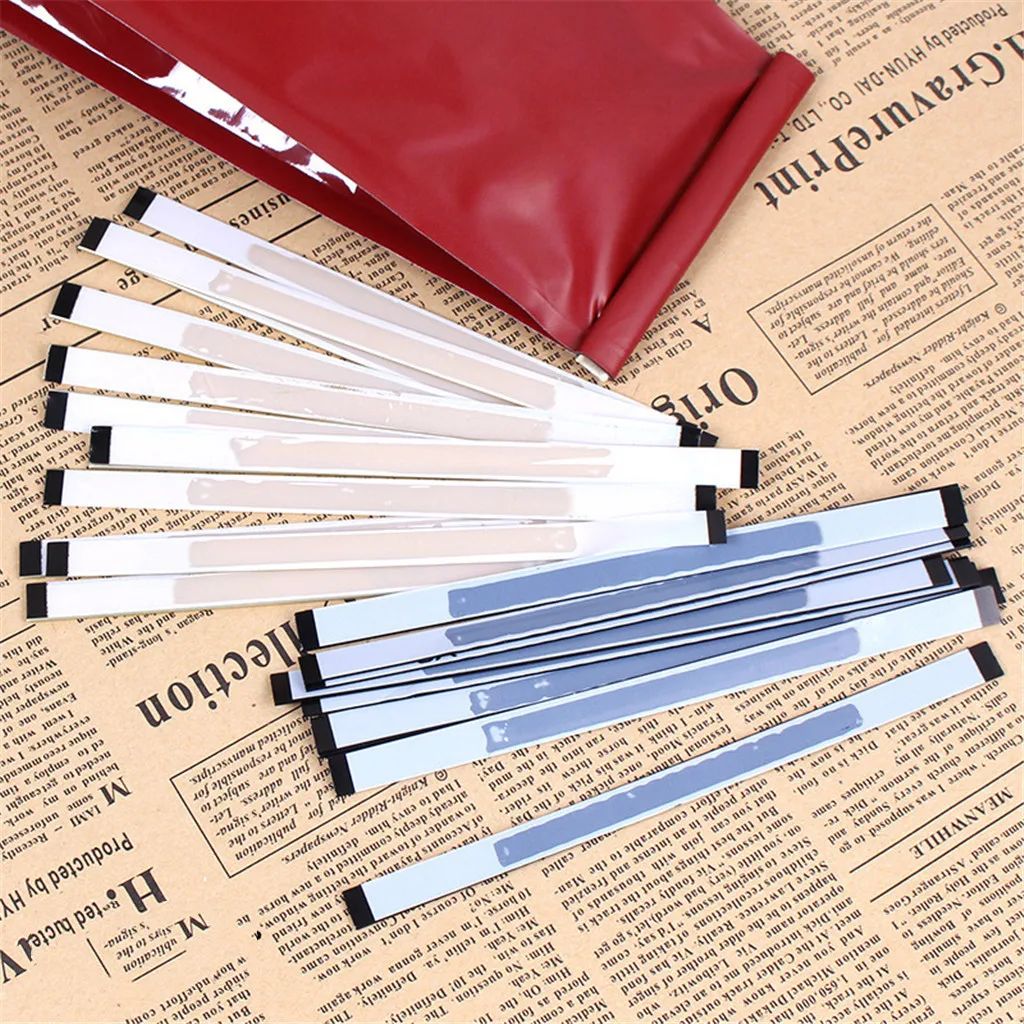 Bag White Coffee 100pcs strip Sealing Peel Ties Plastic Ties and Tin Stick Tools & Home Improvement Office Organization Drawers 4