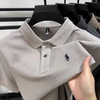 100% pur coton à la mode personnalisé hommes classique poney brodé confortable polo été nouveau décontracté à manches courtes 3