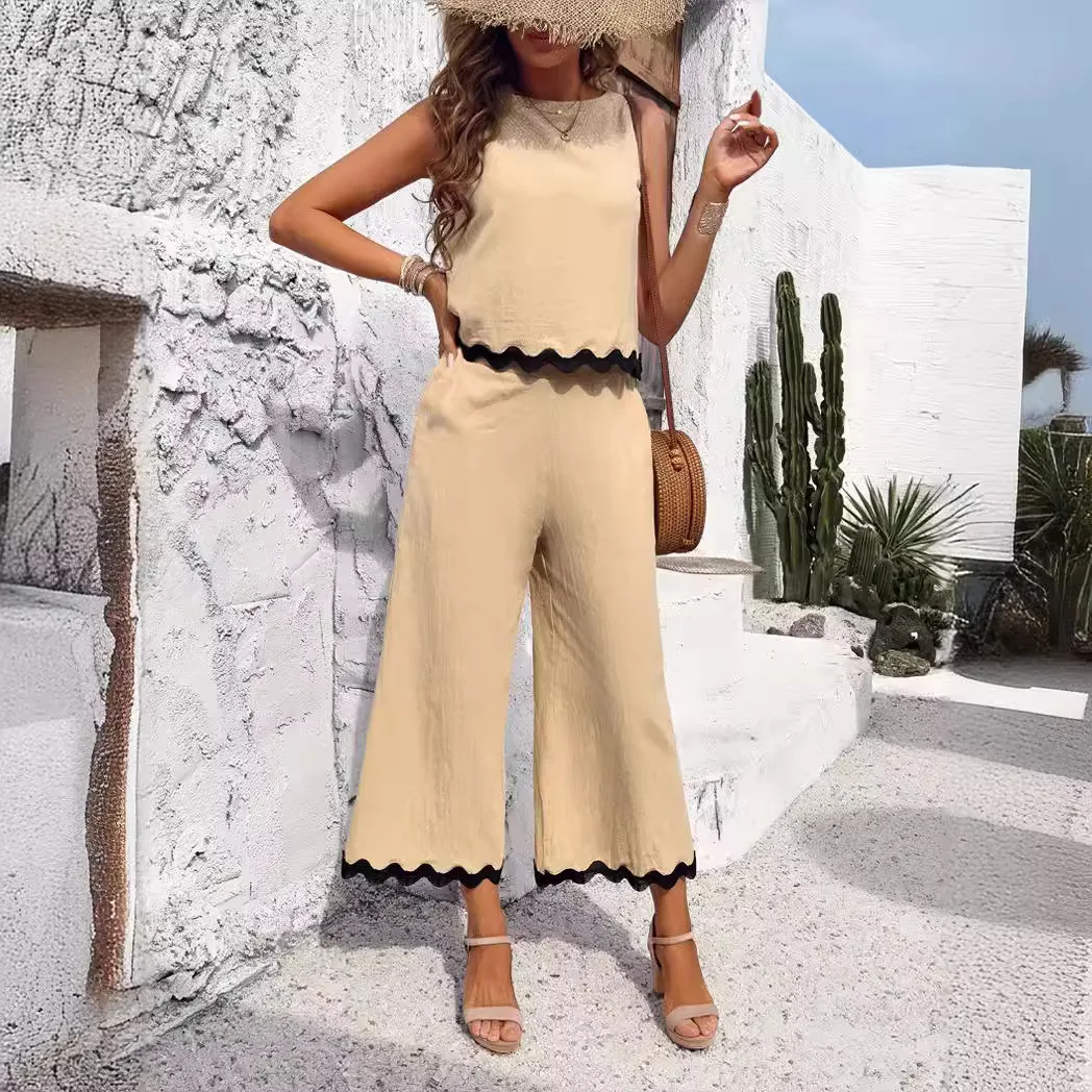 Summer Green Shirt Top Pants 2 Piece Set Fashion Casual Suit New 2024 Female Elegant Office Sweet Sets Women's Clothing Solid