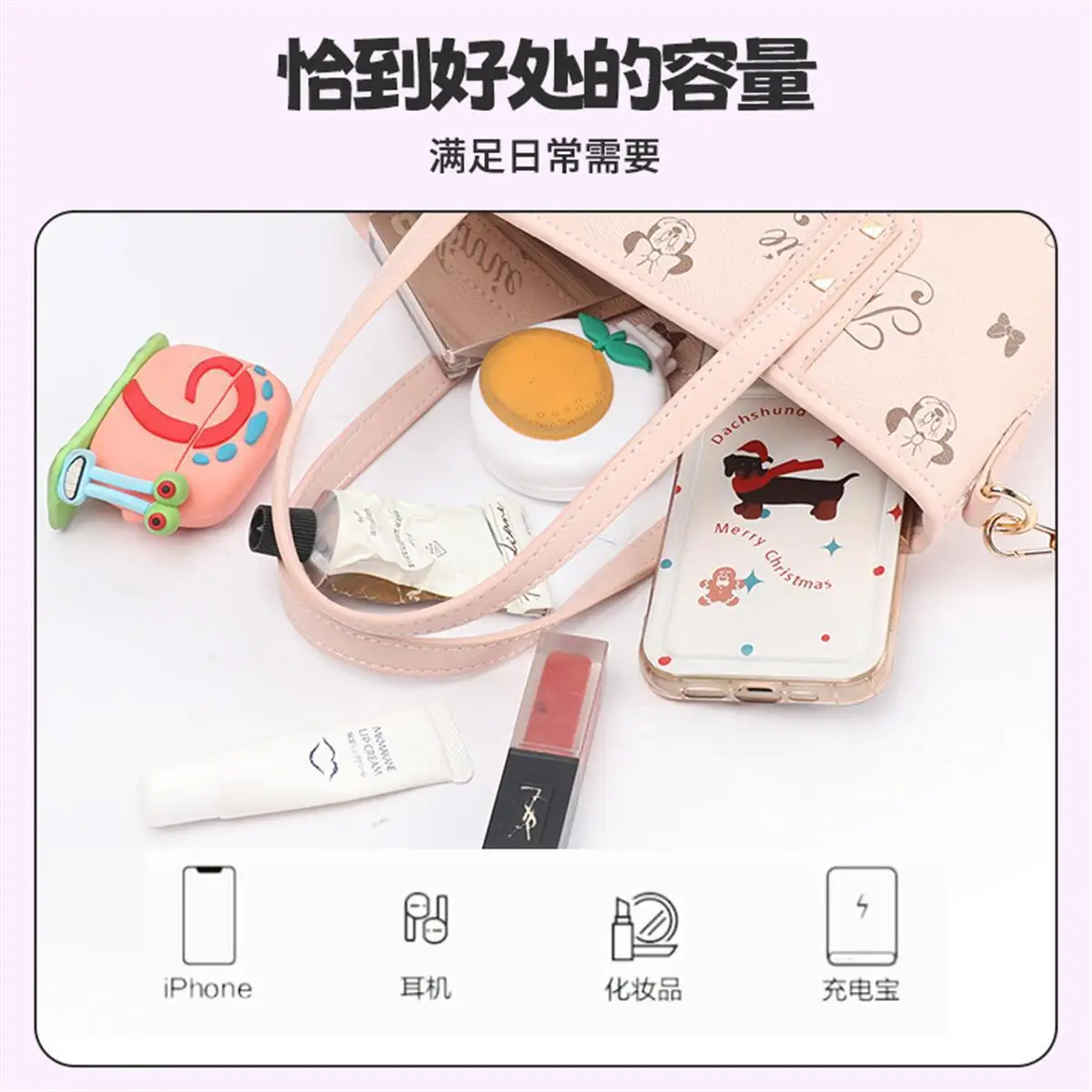 Disney Purses and Handbags Minnie Mouse Tote Bags for Women Large Capacity Kawaii Crossbody Shoulder Bag Anime Case Cute Wallet