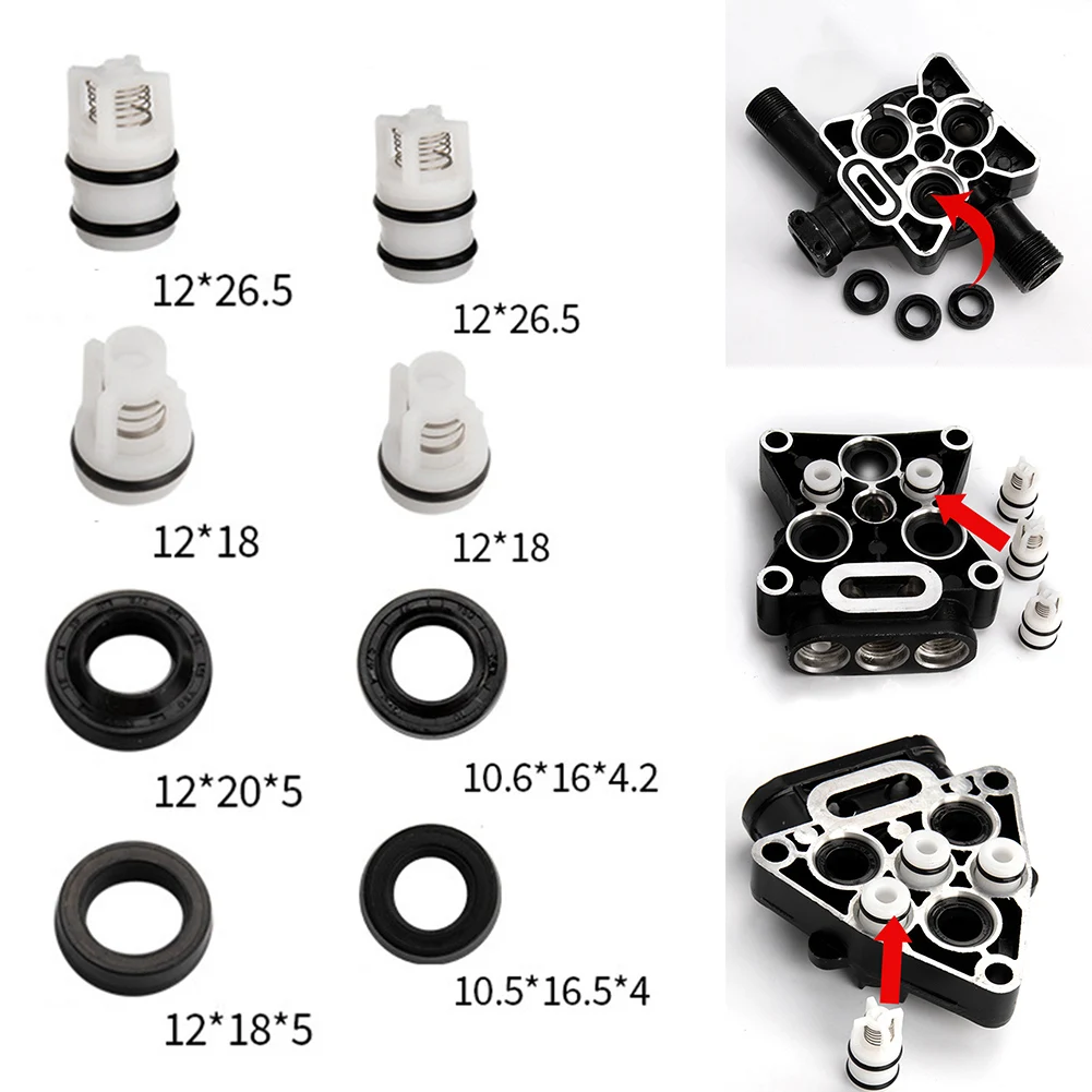

1set Repair Kit For Pump Cleaning Head Seal Oil Check Valves Pump Washer Repair Kit For Household Cleaning Machines Garden Power