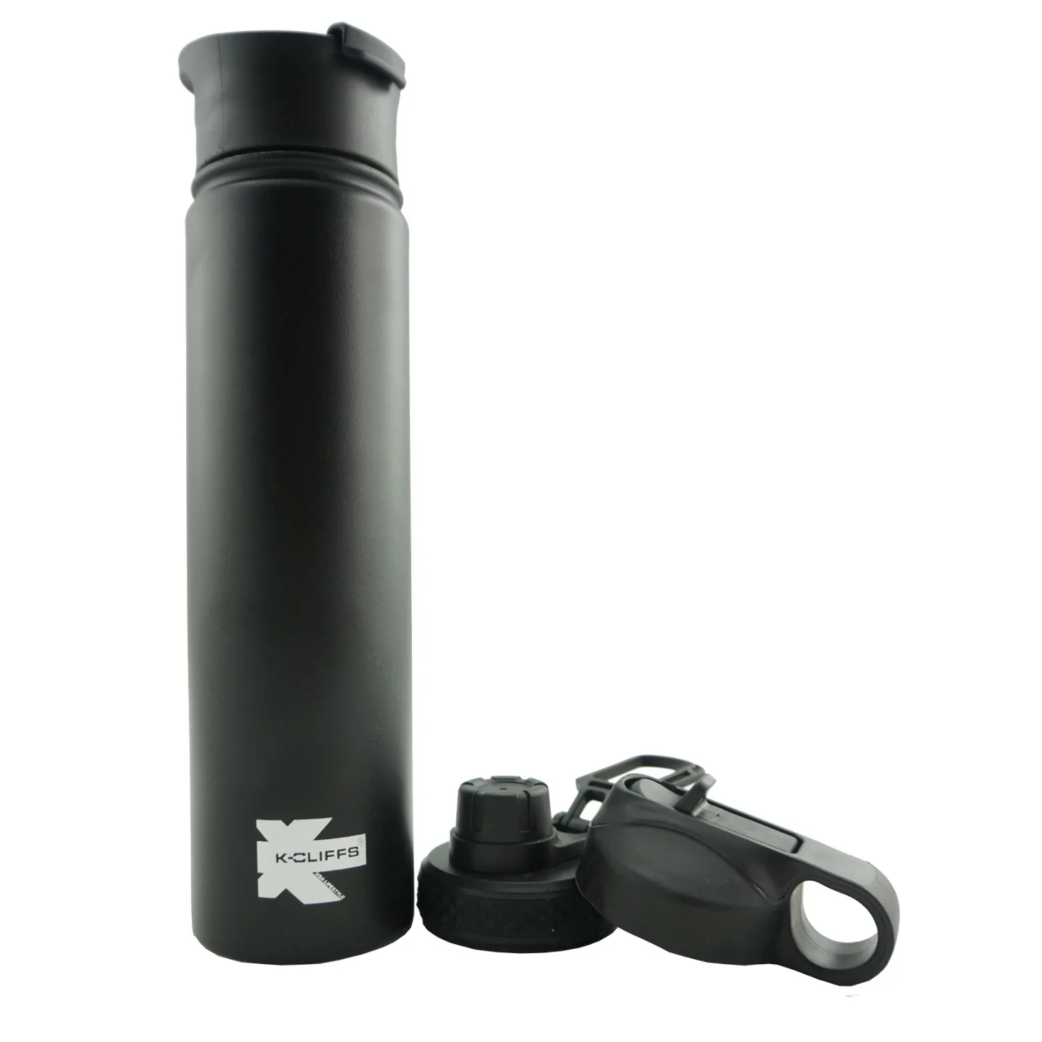 Double Wall Sports Water Bottle Vacuum Insulated Flask Stainless Steel BPA Free 3 Lids Included Straw (800 ml / 0.8L)
